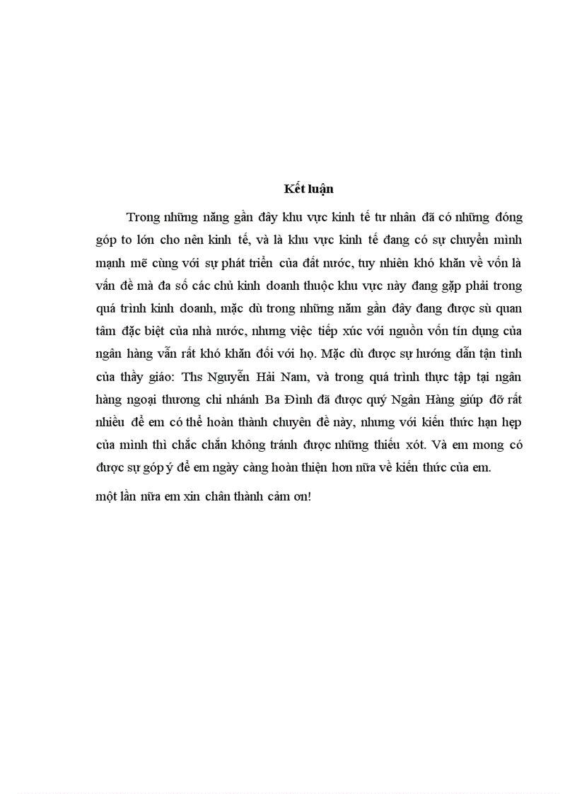 image for page Mở rộng hoạt động tín dụng đối với khu vực kinh tế tư nhân của ngân hàng ngoại thương nội chi nhánh Ba Đình 1