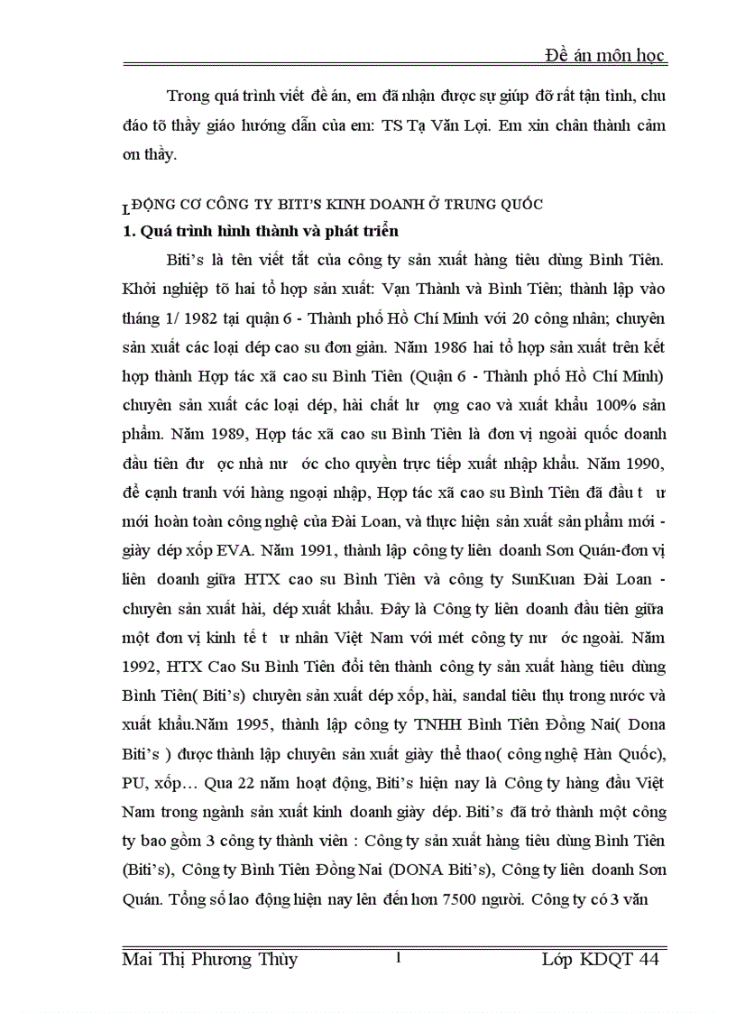 image for page Động cơ kinh doanh ở thị trường Trung Quốc của công ty Bitis