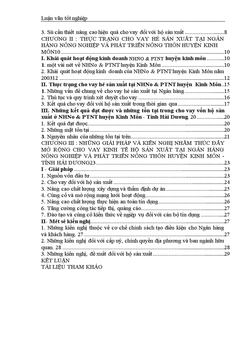 image for page Giải pháp nâng cao hiệu quả cho vay đối với hộ sản xuất ở Ngân hàng nông nghiệp huyện Kinh Môn tỉnh Hải Dương 1