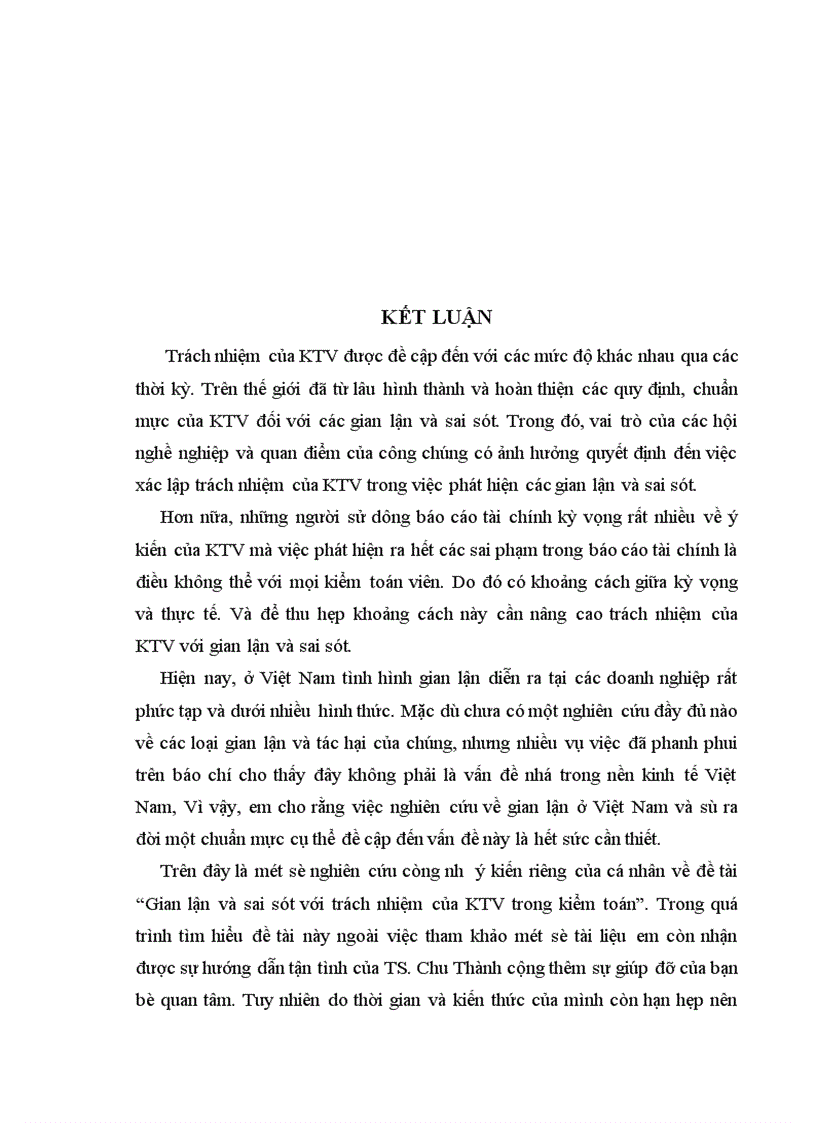 image for page Gian lận và sai sót với trách nhiệm của kiểm toán viên trong kiểm toán 1