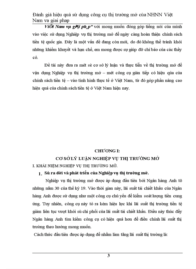 image for page Đánh giá hiệu quả hoạt động nghiệp vụ thị trường mở của Ngân Hàng Nhà Nước Việt Nam và giải pháp 1