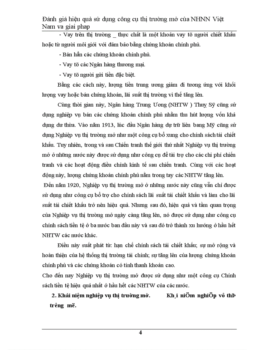 image for page Đánh giá hiệu quả hoạt động nghiệp vụ thị trường mở của Ngân Hàng Nhà Nước Việt Nam và giải pháp 1