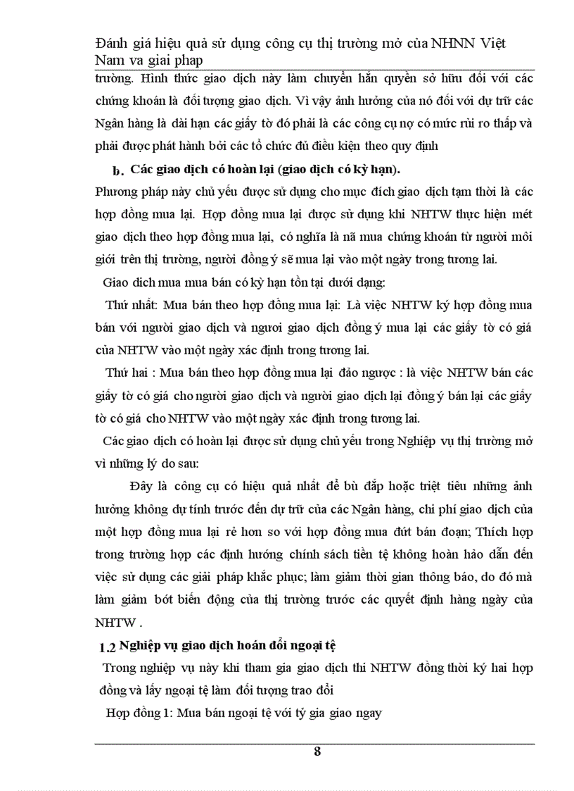 image for page Đánh giá hiệu quả hoạt động nghiệp vụ thị trường mở của Ngân Hàng Nhà Nước Việt Nam và giải pháp 1