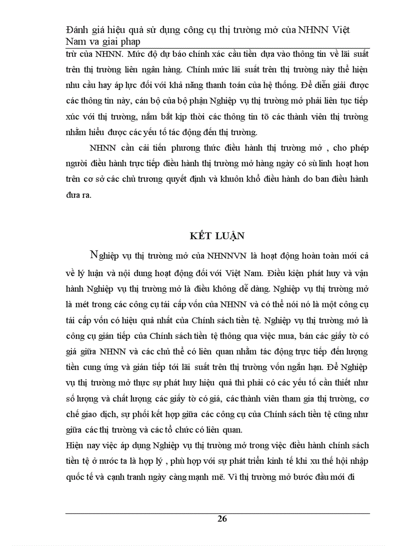 image for page Đánh giá hiệu quả hoạt động nghiệp vụ thị trường mở của Ngân Hàng Nhà Nước Việt Nam và giải pháp 1