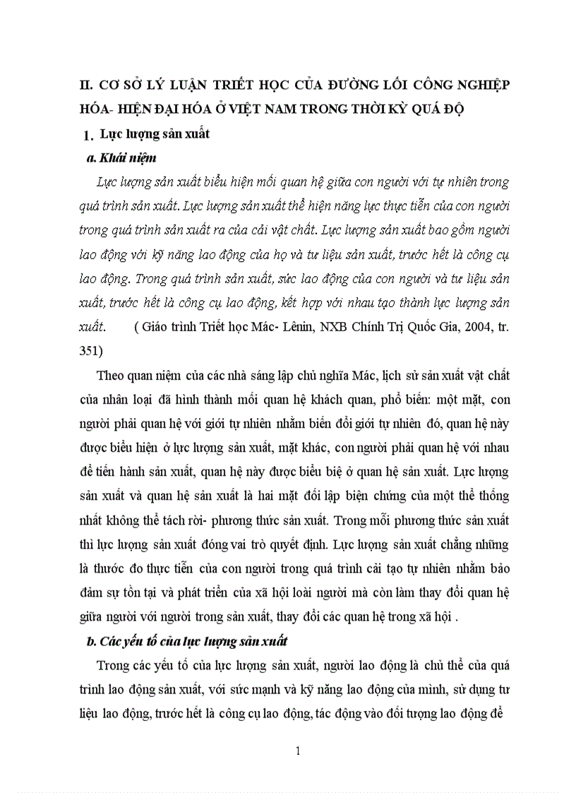 image for page Cơ sở lý luận triết học của đường lối công nghiệp hóa hiện đại hóa ở việt nam trong thời kỳ quá độ 1