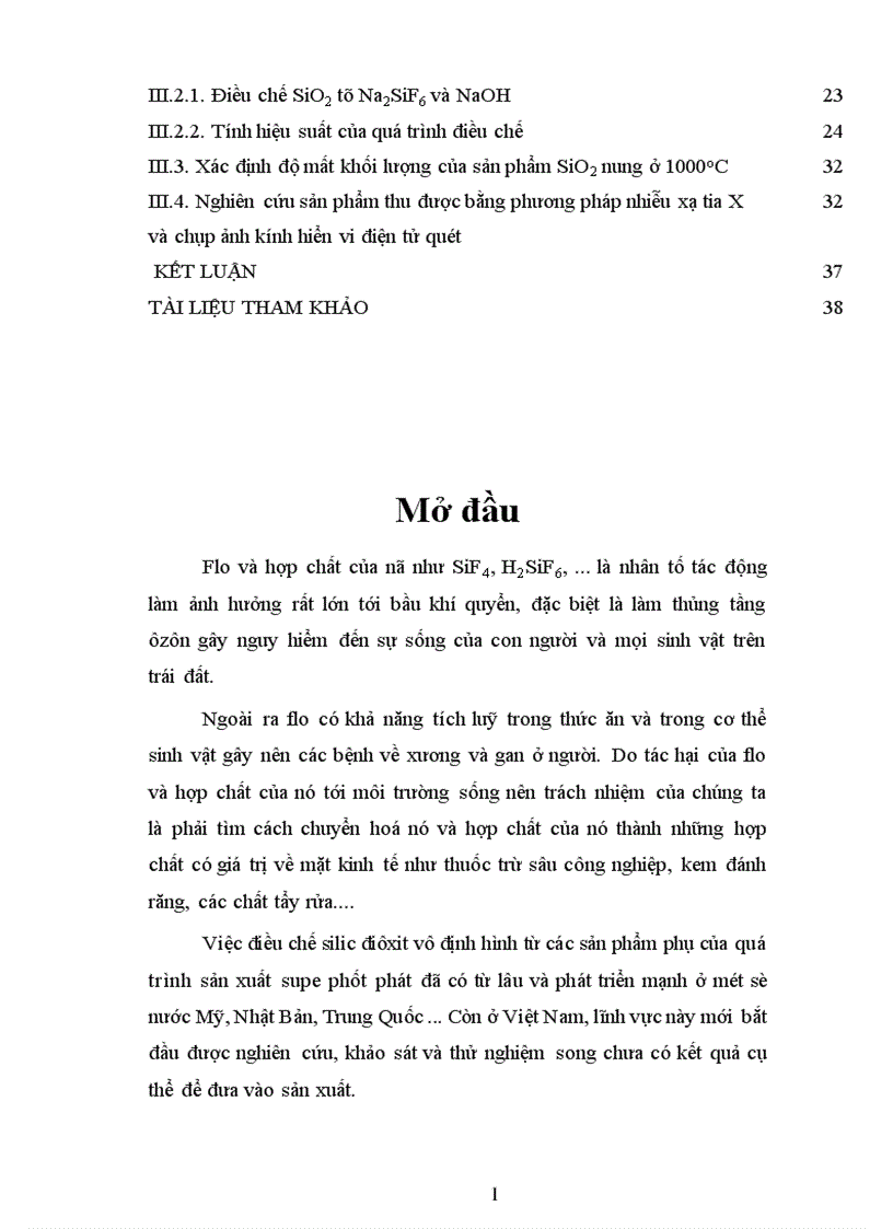 image for page Điều chế SiO2 đi từ axit Na2SiF6 là phế thải của Công ty Supe phốt phát và Hoá chất Lâm Thao 1