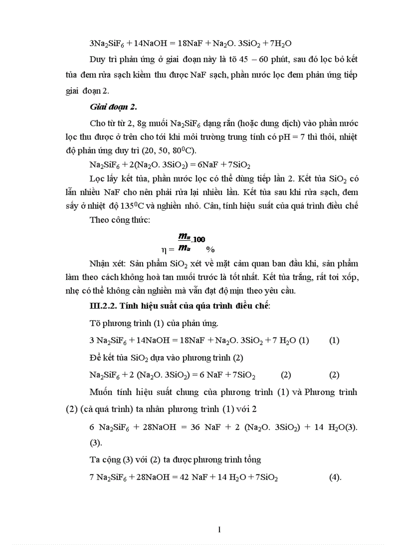 image for page Điều chế SiO2 đi từ axit Na2SiF6 là phế thải của Công ty Supe phốt phát và Hoá chất Lâm Thao 1