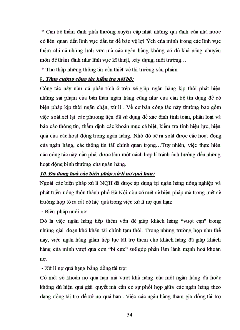 image for page Ngăn ngừa và xử lí nợ quá hạn tại Ngân hàng Nông Nghiệp và Phát Triển Nông Thôn Hà Nội 1