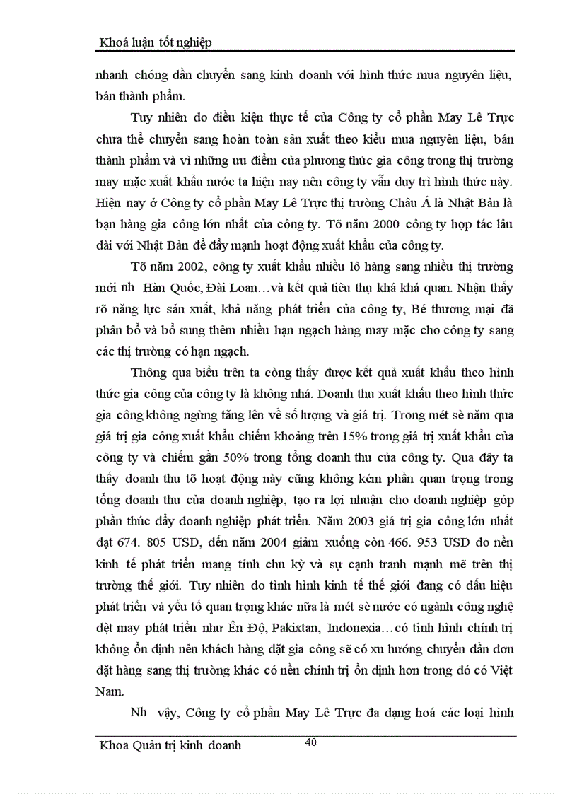 image for page Một số giải pháp nhằm thúc đẩy hoạt động xuất khẩu hàng may mặc tại Công ty cổ phần May Lê Trực
