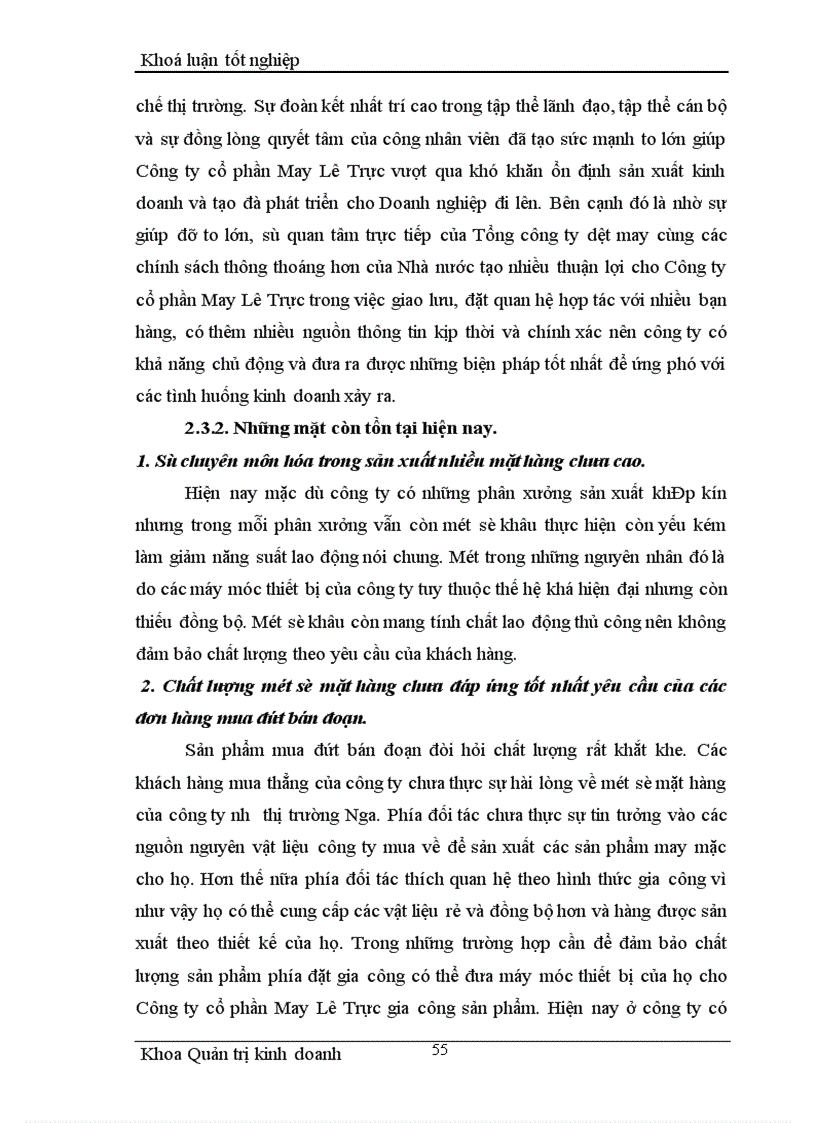 image for page Một số giải pháp nhằm thúc đẩy hoạt động xuất khẩu hàng may mặc tại Công ty cổ phần May Lê Trực