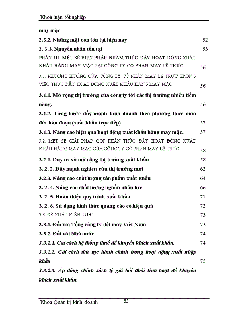 image for page Một số giải pháp nhằm thúc đẩy hoạt động xuất khẩu hàng may mặc tại Công ty cổ phần May Lê Trực