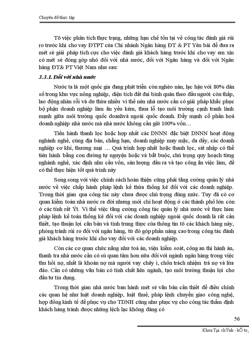 image for page Đánh giá rủi ro trước khi cho vay ĐTPT tại Chi nhánh ngân hàng ĐT PT Yên Bái 1