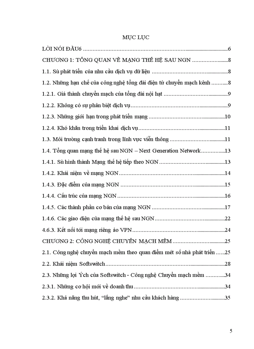 image for page Tổng quan về mạng thế hệ sau NGN