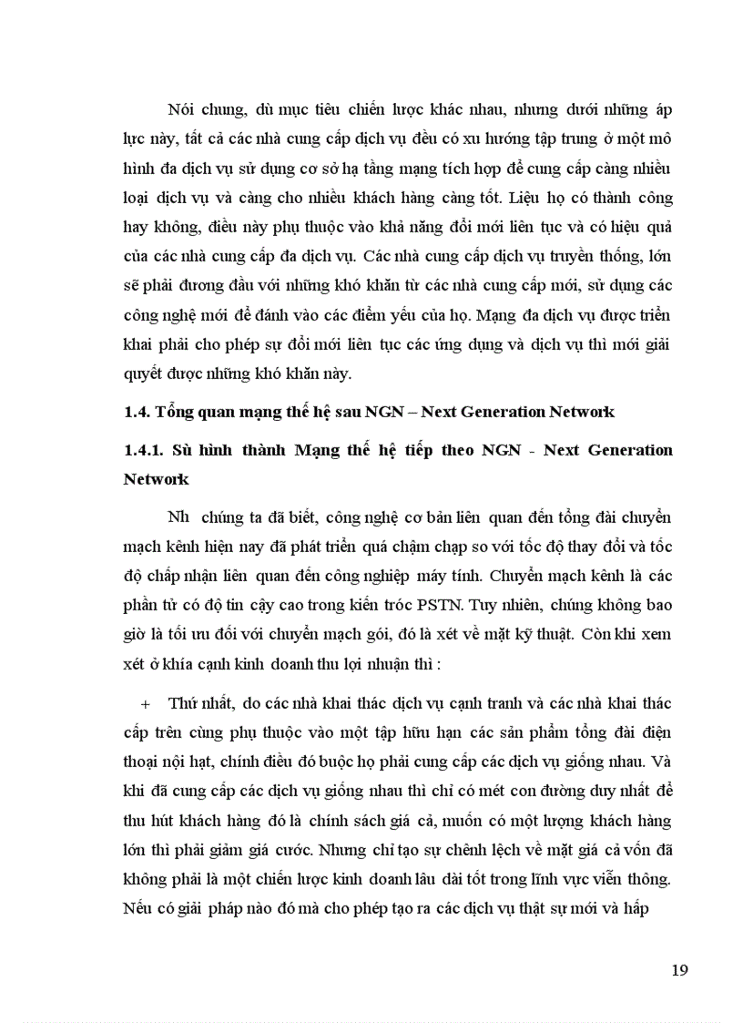 image for page Tổng quan về mạng thế hệ sau NGN