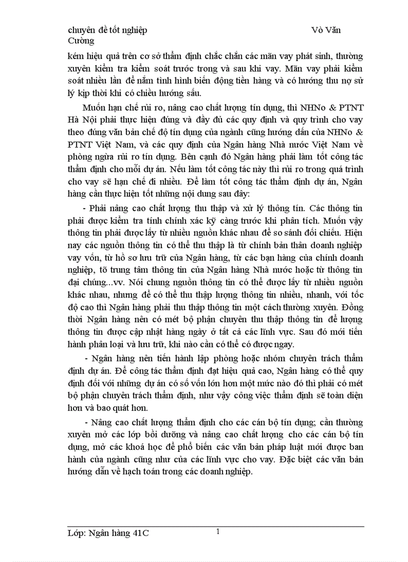 image for page Giải pháp nâng cao chất lượng tín dụng trung và dài hạn tại NHNo PTNT Hà Nội 1