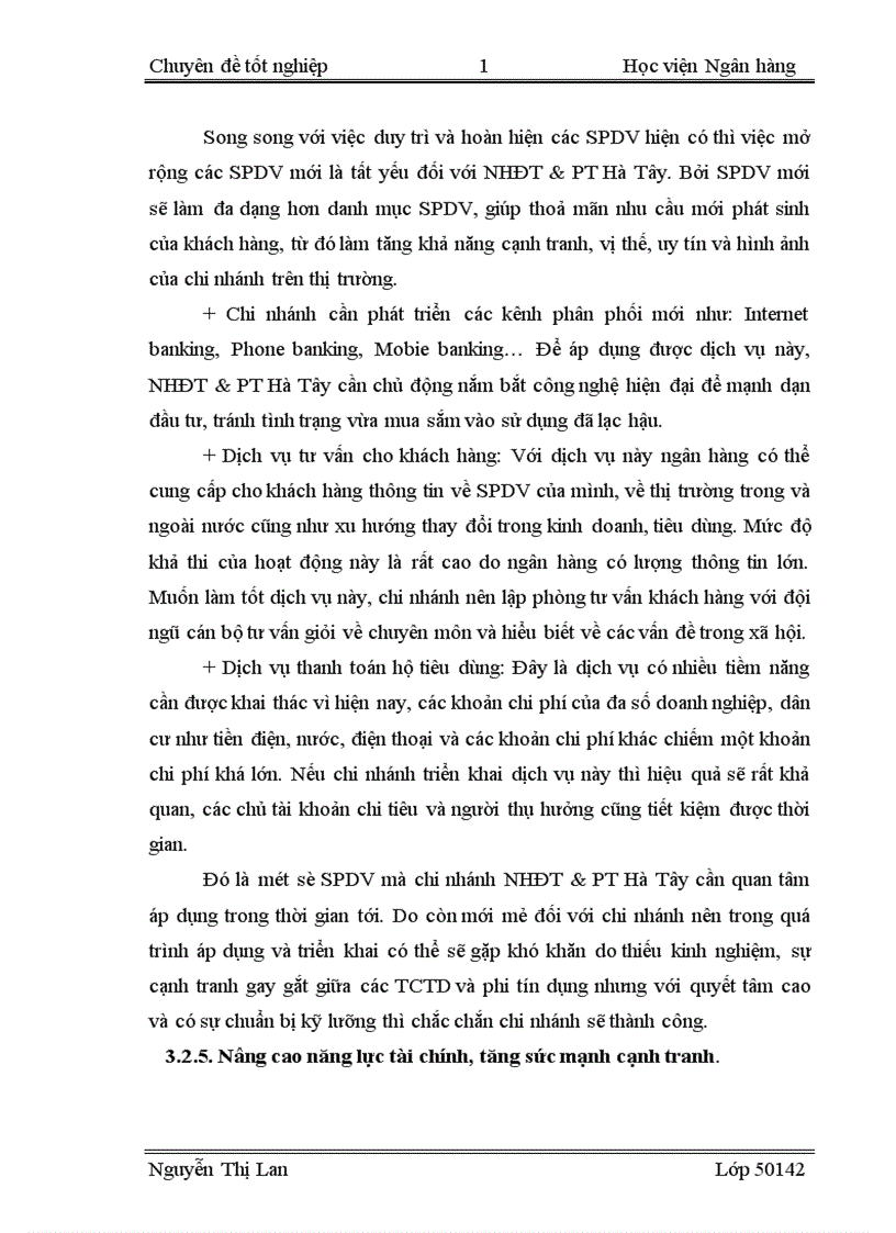 image for page Giải pháp phát triển sản phẩm dịch vụ tại NHĐT PT Hà Tây 1