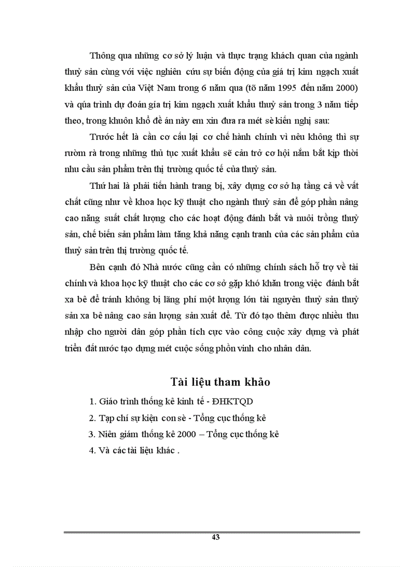 image for page Vận dụng Dãy Số Thời Gian vào việc phân tích biến động của giá trị kim ngạch xuất khẩu thuỷ sản của Việt Nam trong 3 năm tiếp theo từ 2001 đến năm 2003