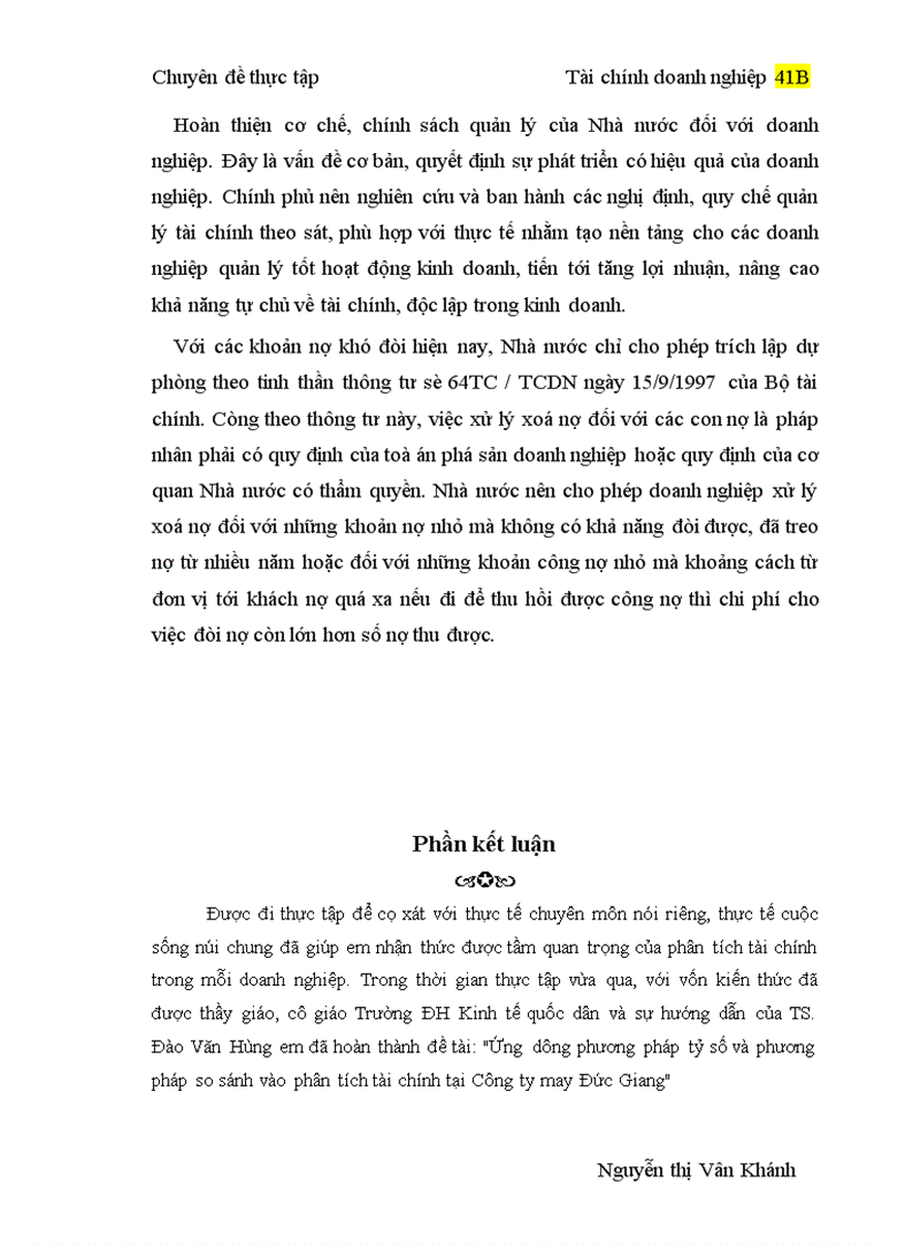 image for page Ứng dụng phương pháp phân tích tỷ số và phương pháp so sánh vào phân tích tài chính của Công ty may Đức Giang 1