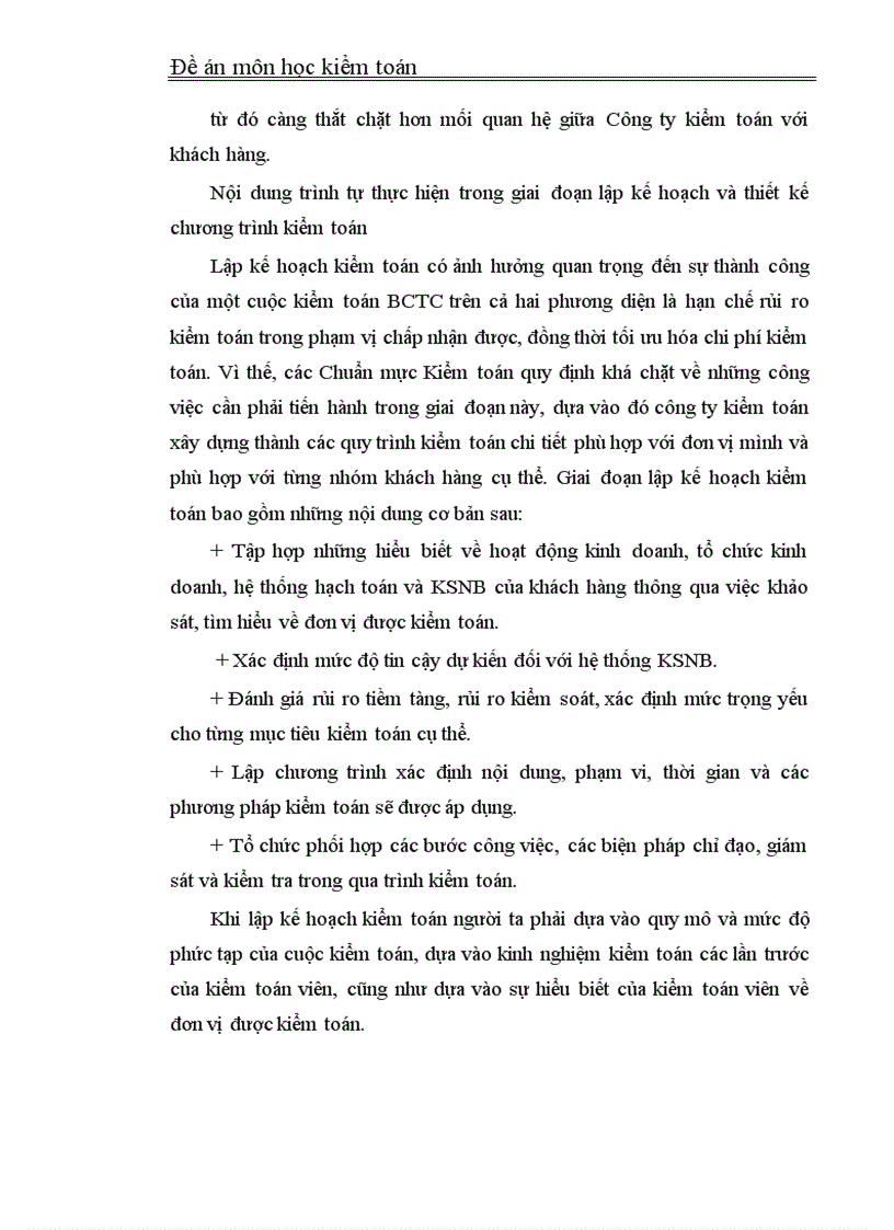 image for page Lập kế hoạch kiểm toán tổng quát trong kiểm toán Báo cáo tài chính