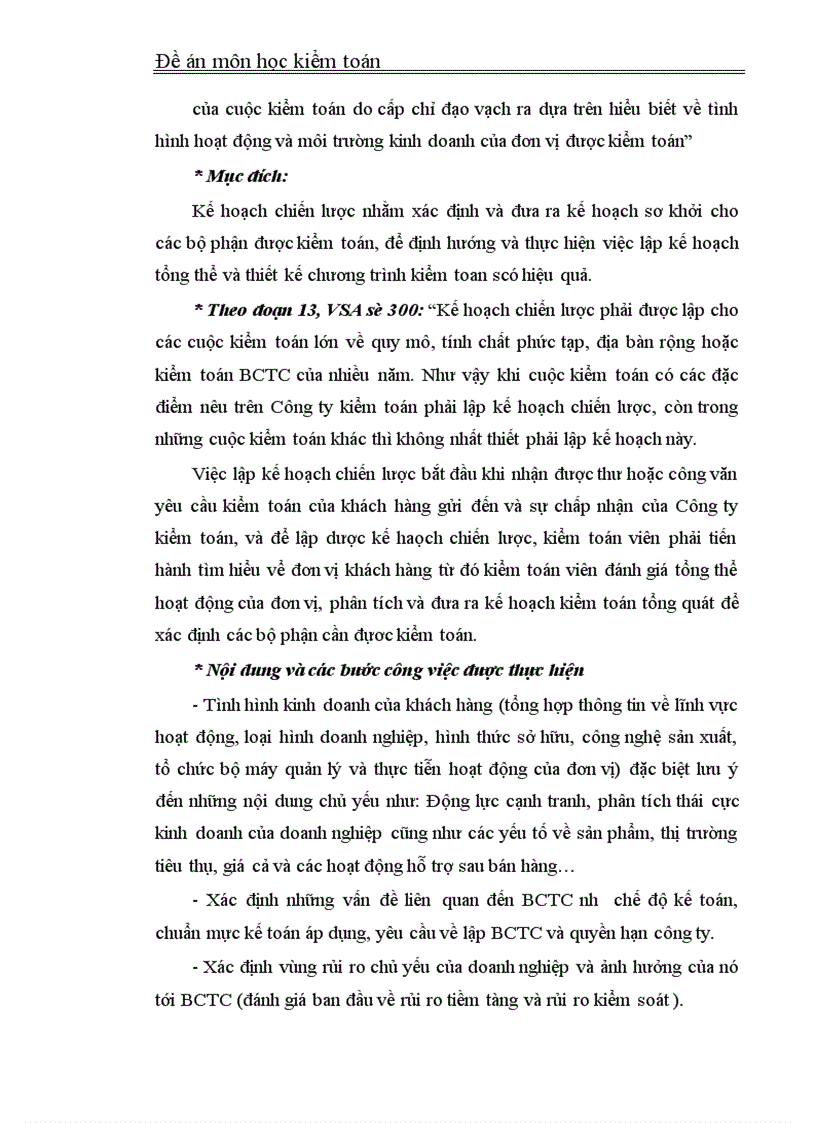 image for page Lập kế hoạch kiểm toán tổng quát trong kiểm toán Báo cáo tài chính