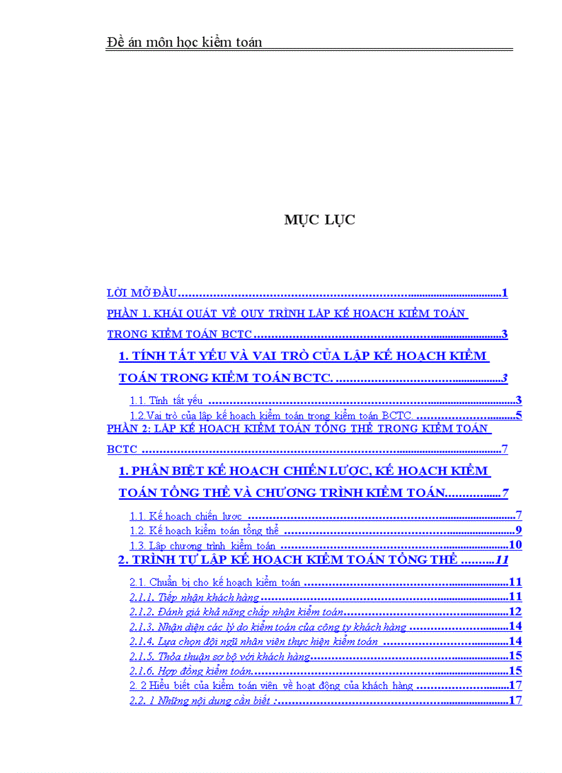image for page Lập kế hoạch kiểm toán tổng quát trong kiểm toán Báo cáo tài chính