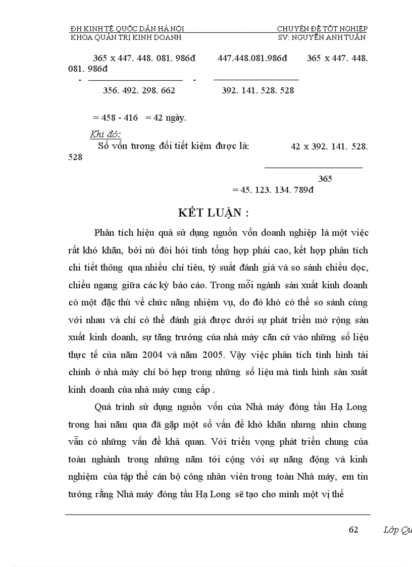 image for page Phân tích tính hiệu quả sử dụng vốn và biện pháp nâng cao hiệu quả sử dụng vốn của Nhà máy đóng tầu Hạ Long