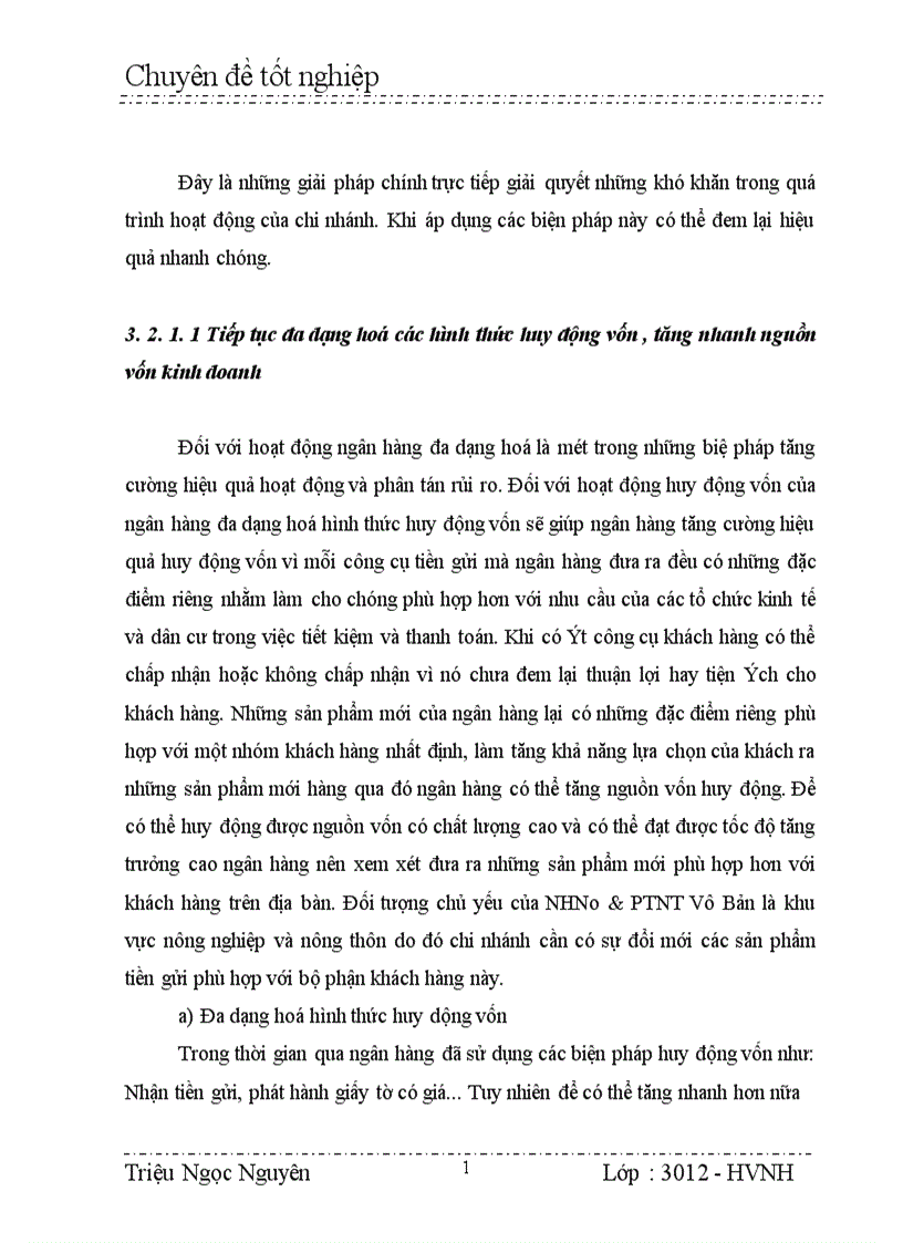 image for page Giải pháp và kiến nghị để đẩy mạnh công tác huy động vốn tại chi nhánh NHNo PTNT huyện Vụ Bản