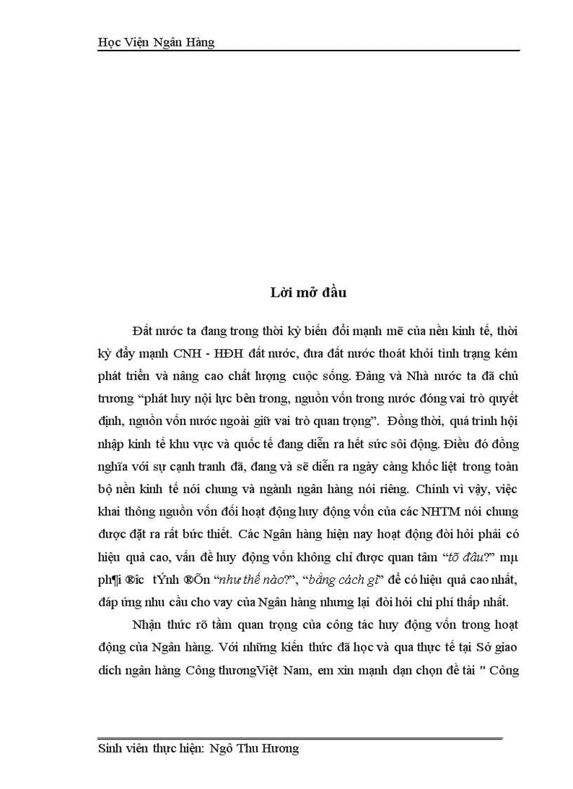 image for page Công tác huy động vốn tại Sở giao dịch I Ngân hàng Công thương Việt Nam Thực trạng và giải pháp 1