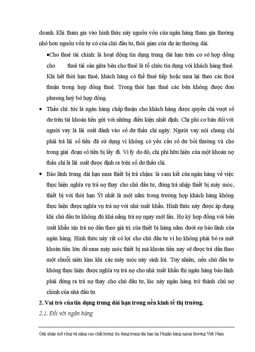 image for page Giải pháp nhằm nâng cao chất lượng tín dụng trung dài hạn tại Ngân hàng Ngoại thương Việt Nam 1