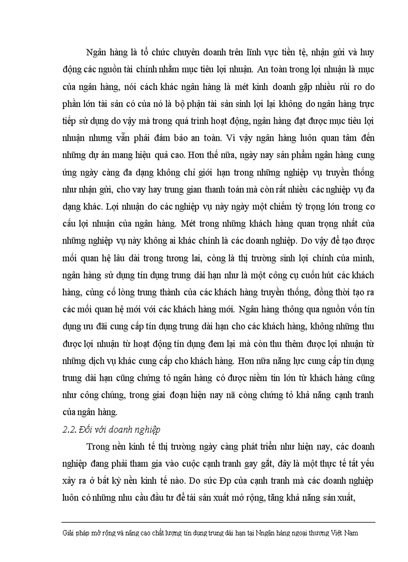 image for page Giải pháp nhằm nâng cao chất lượng tín dụng trung dài hạn tại Ngân hàng Ngoại thương Việt Nam 1