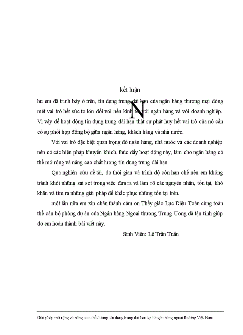 image for page Giải pháp nhằm nâng cao chất lượng tín dụng trung dài hạn tại Ngân hàng Ngoại thương Việt Nam 1