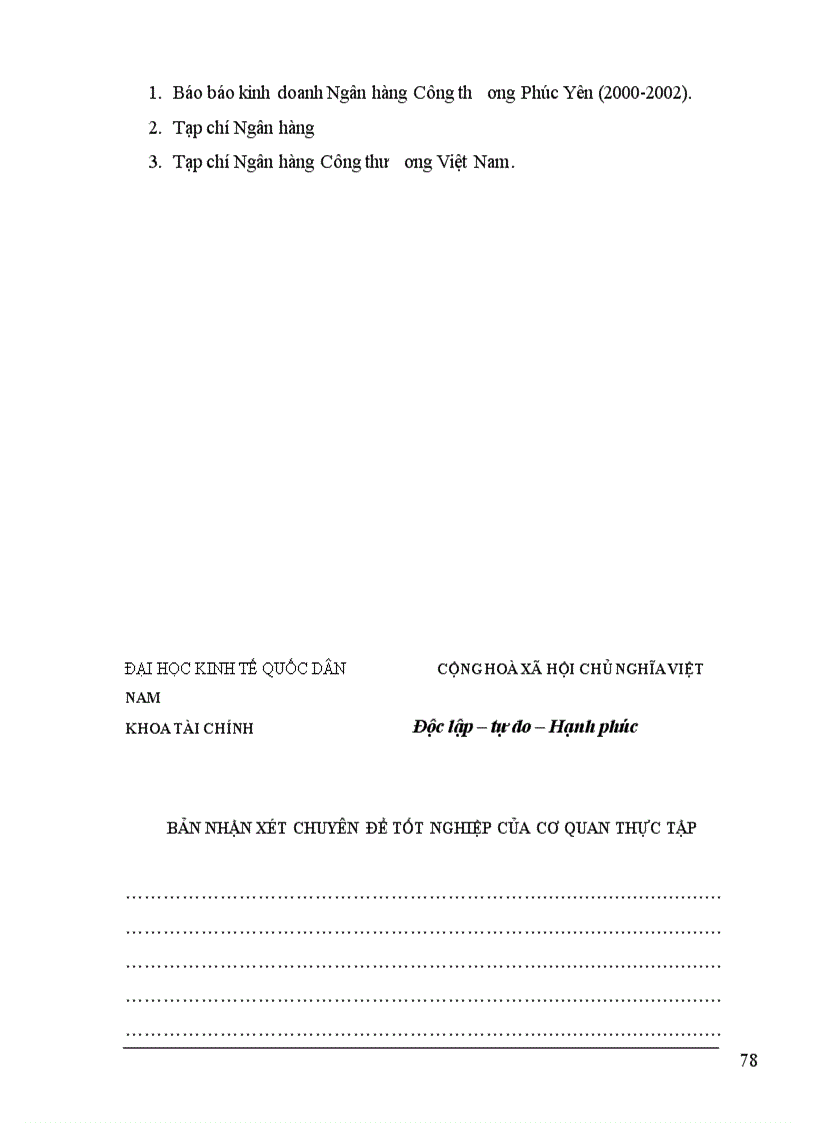 image for page Một số giải pháp nâng cao chất lượng tín dụng trung dài hạn tại Ngân hàng Công thương Phúc Yên 1