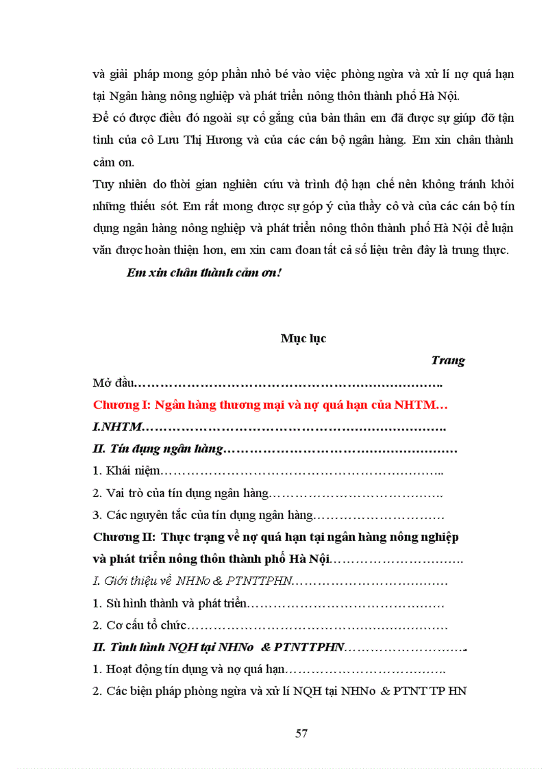 image for page Ngăn ngừa và xử lí nợ quá hạn tại Ngân hàng Nông Nghiệp và Phát Triển Nông Thôn Hà Nội