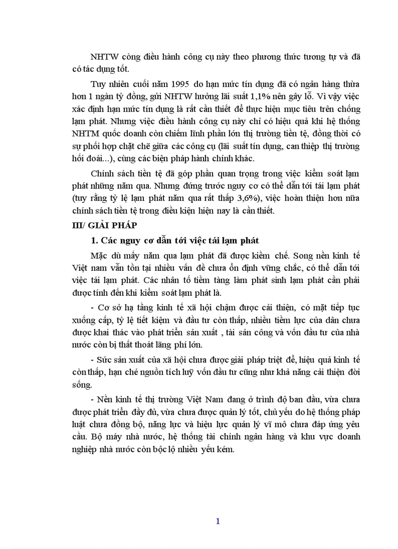 image for page Sử dụng chính sách tiền tệ nhằm kiểm soát lạm phát