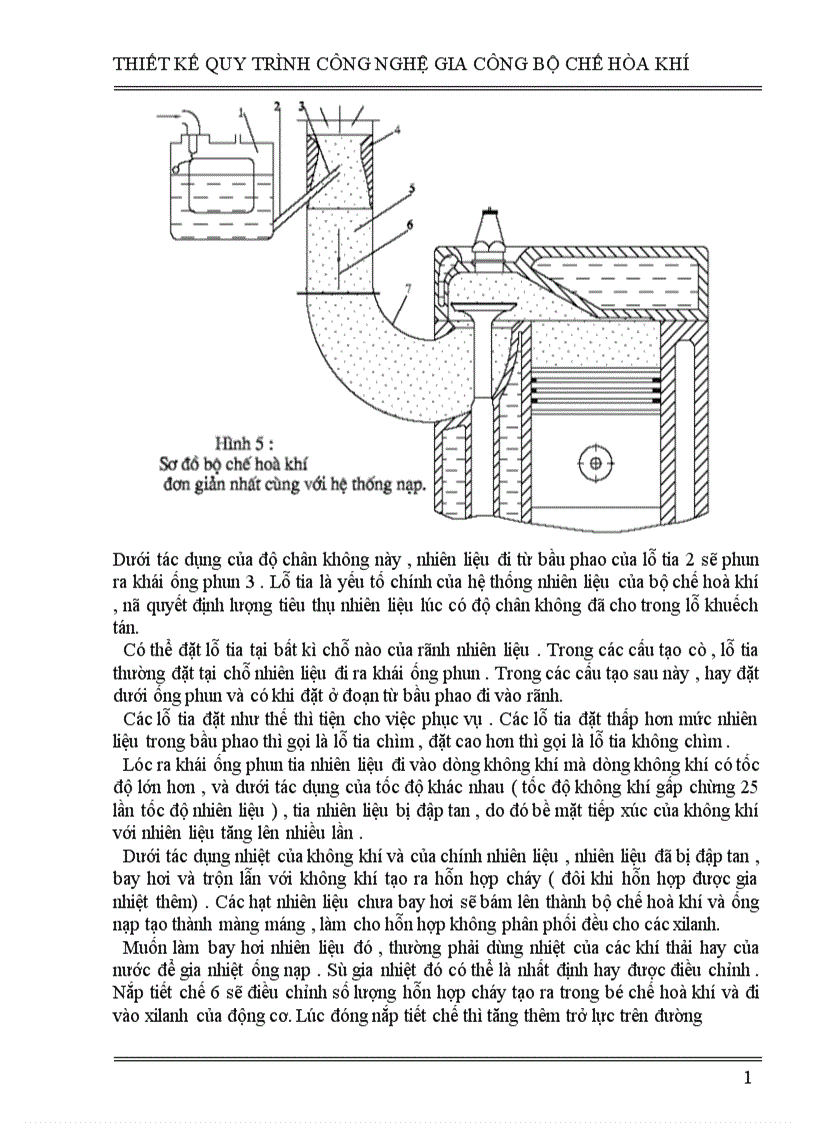 image for page thiết kế quy trình công nghệ gia công bộ chế hòa khí