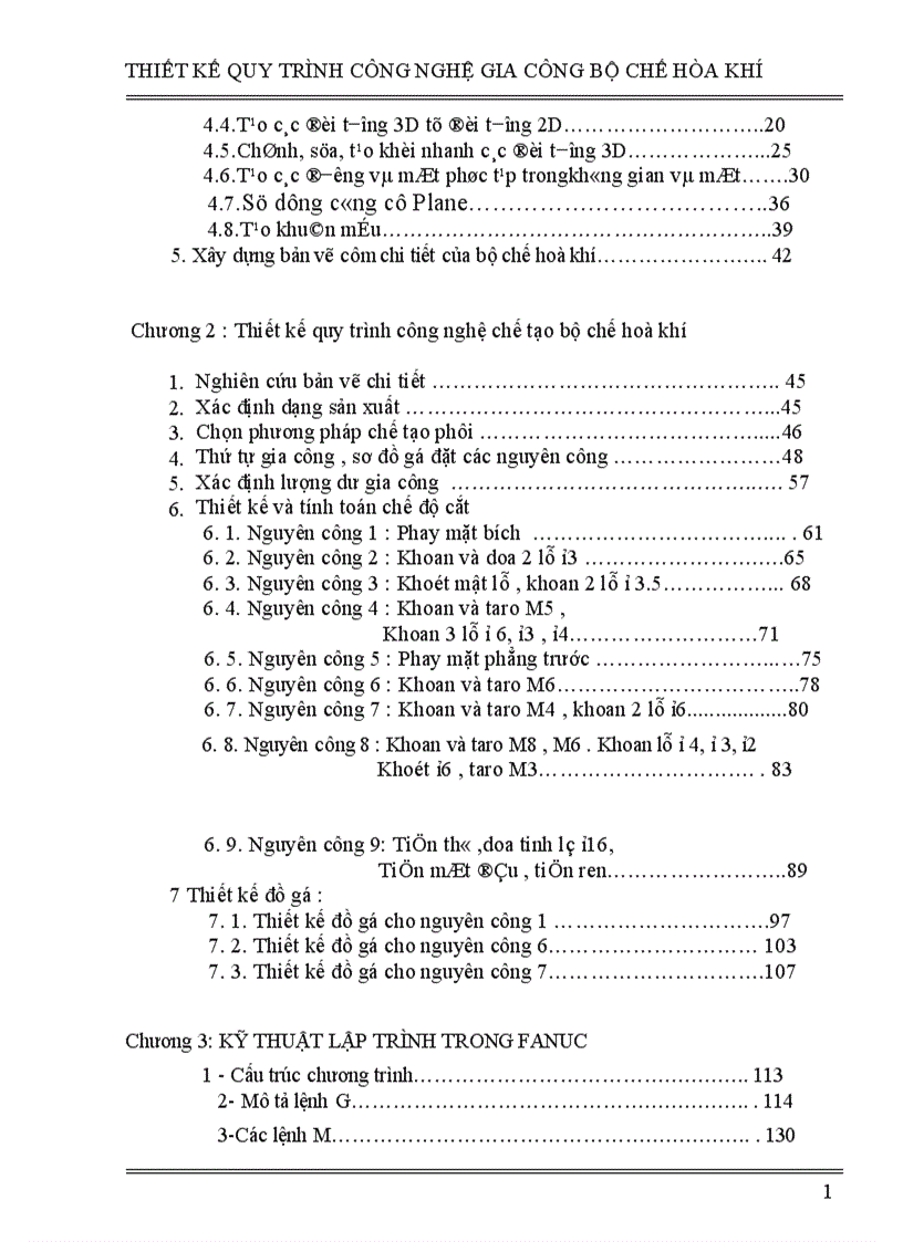 image for page thiết kế quy trình công nghệ gia công bộ chế hòa khí