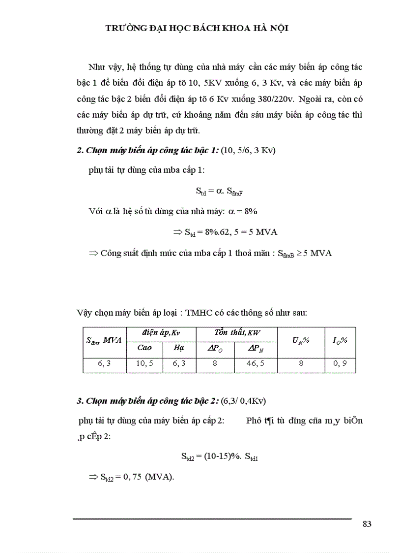 image for page Tính toán phụ tải và cân bằng công suất 1