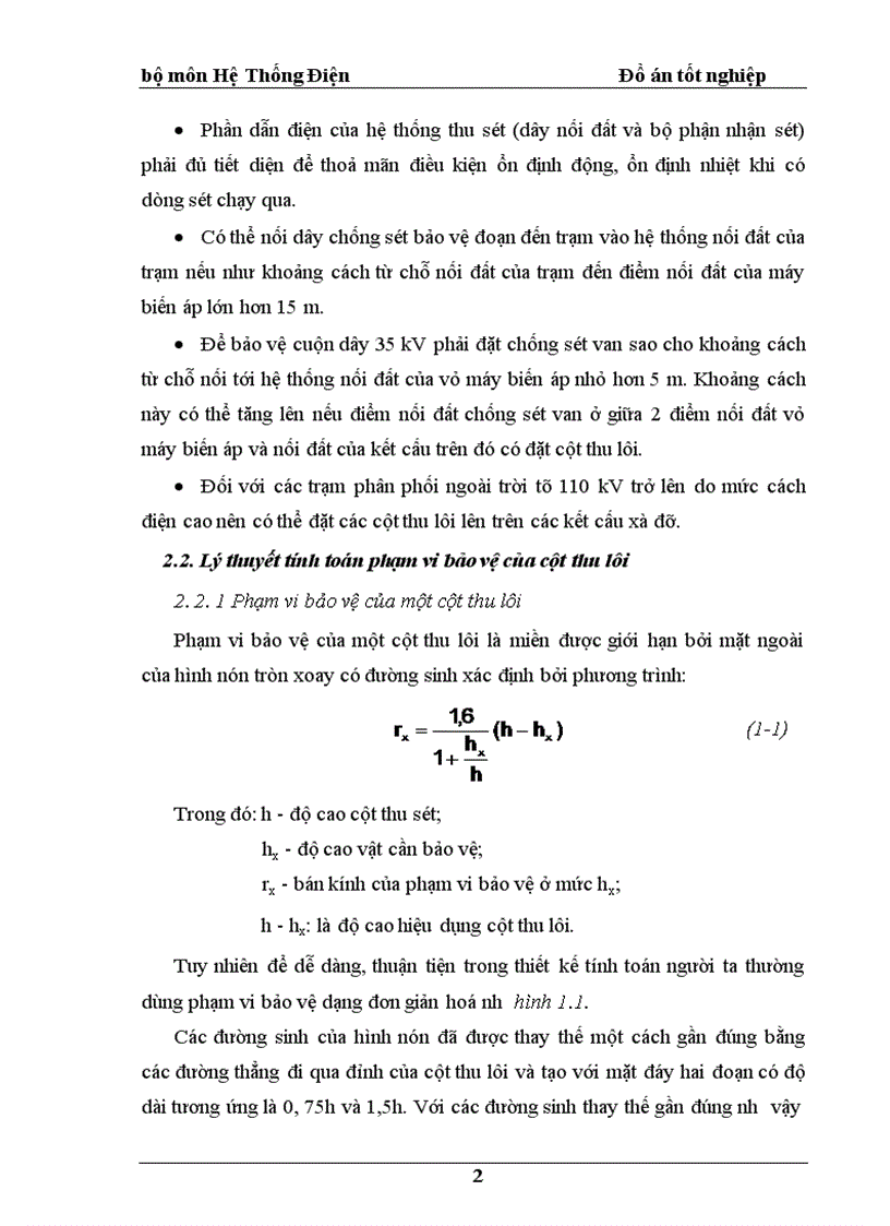 image for page Thiết kế và tính toán chống sét đánh trực tiếp cho trạm biến áp