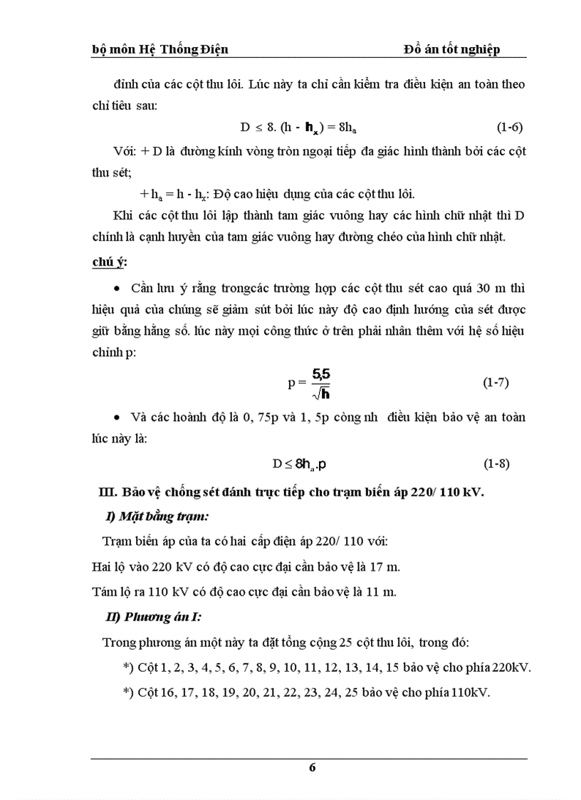 image for page Thiết kế và tính toán chống sét đánh trực tiếp cho trạm biến áp