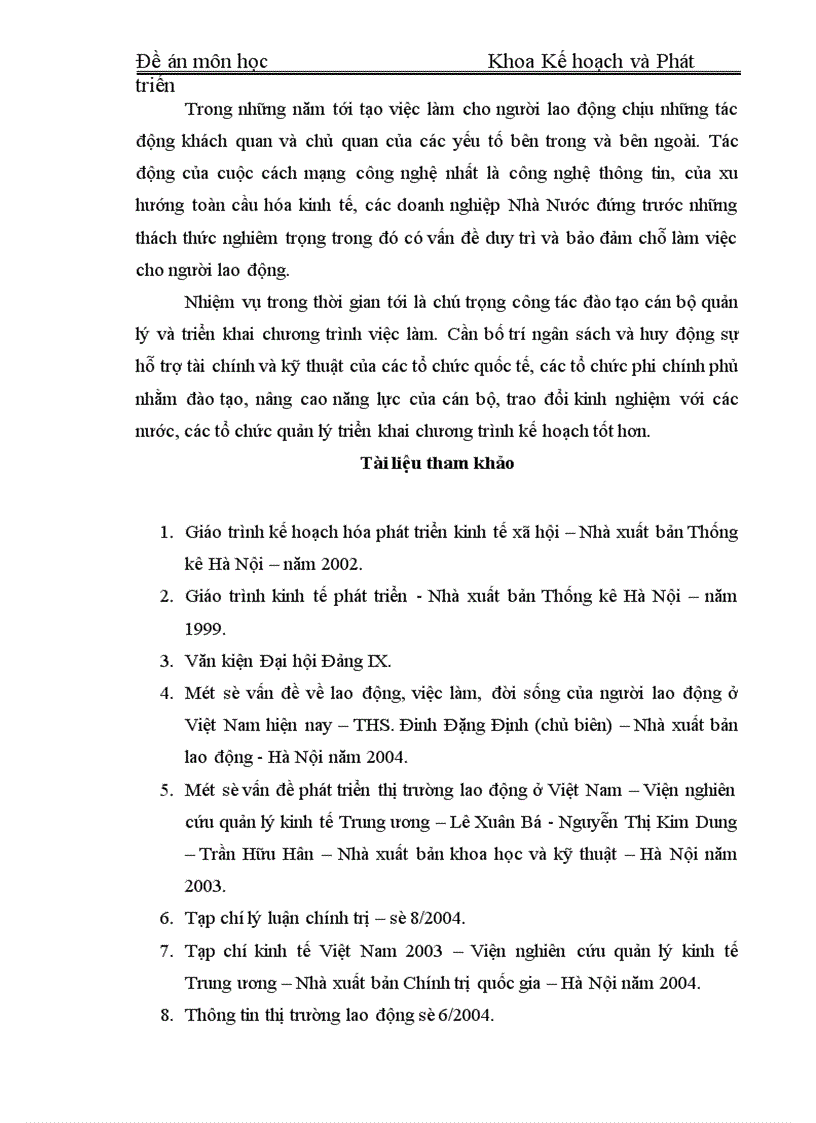 image for page Kế hoạch lao động việc làm và những giải pháp các giải pháp giải quyết việc làm trong thời kỳ kế hoạch 5 năm 2001 2005 ở Việt Nam