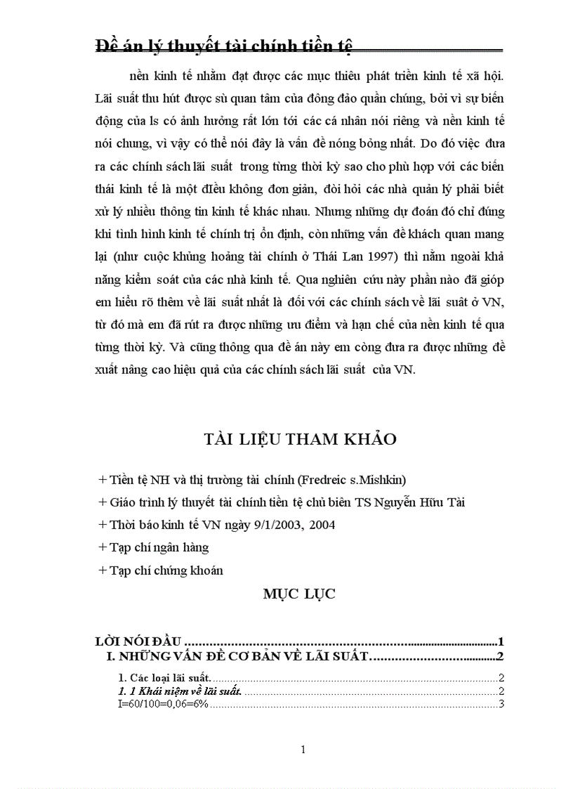 image for page Đề án lý thuyết tài chính tiền tệ