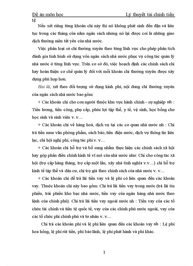 image for page Đề án môn học Lý thuyết tài chính tiền tệ