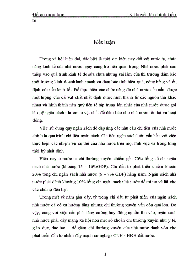 image for page Đề án môn học Lý thuyết tài chính tiền tệ