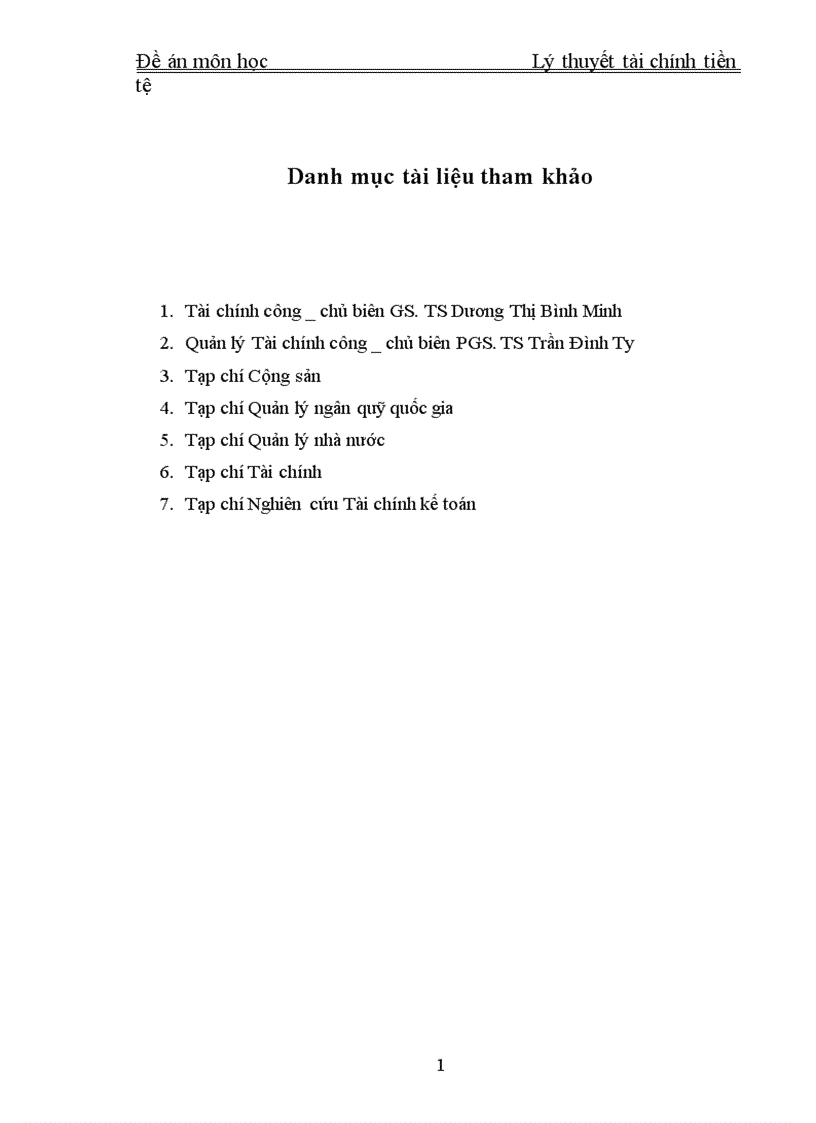 image for page Đề án môn học Lý thuyết tài chính tiền tệ