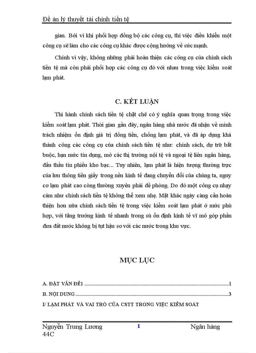 image for page Sử dụng chính sách tiền tệ nhằm kiểm soát lạm phát 1
