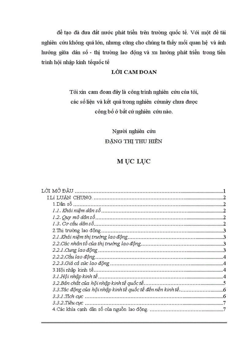 image for page Thực trạng dân số ảnh hưởng tới thị trường lao động trong tiến trình hội nhập kinh tế quốc tế