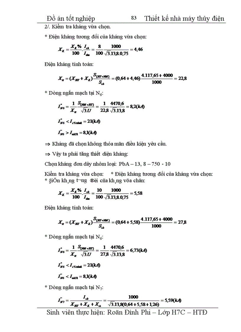 image for page Thiết kế nhà máy thuỷ điện công suất 4 x 100 MW cung cấp cho phụ tải điện áp máy phát phụ tải trung áp 110 kV Phụ tải cao áp 220 kV 1