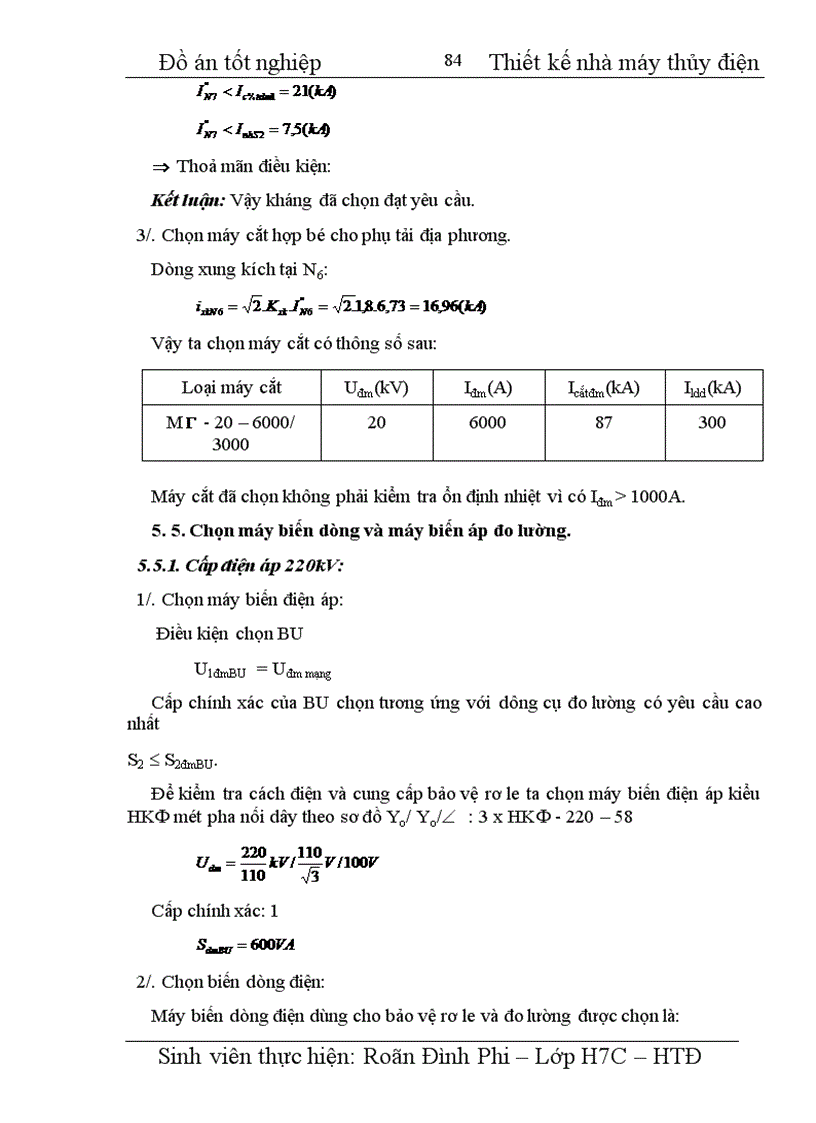 image for page Thiết kế nhà máy thuỷ điện công suất 4 x 100 MW cung cấp cho phụ tải điện áp máy phát phụ tải trung áp 110 kV Phụ tải cao áp 220 kV 1