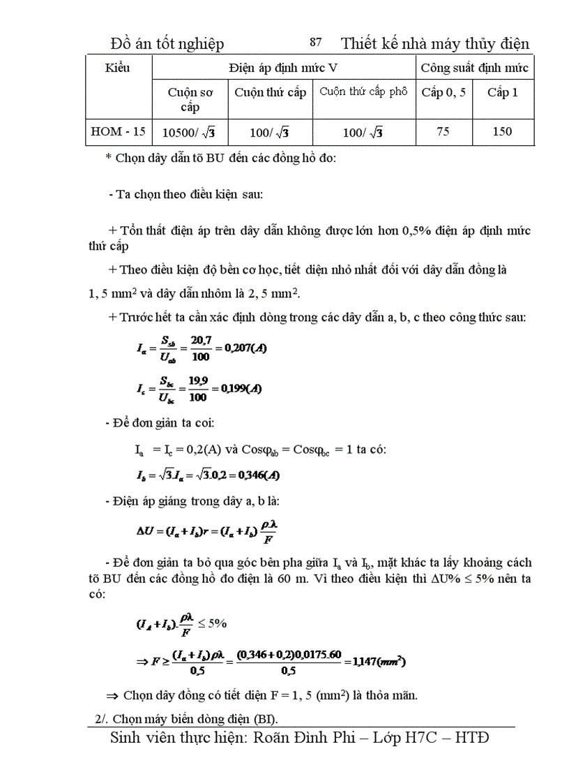 image for page Thiết kế nhà máy thuỷ điện công suất 4 x 100 MW cung cấp cho phụ tải điện áp máy phát phụ tải trung áp 110 kV Phụ tải cao áp 220 kV 1