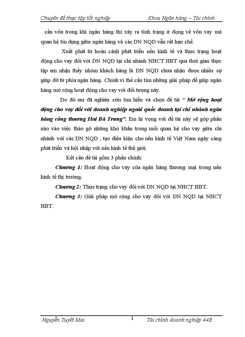 image for page Giải pháp mở rộng cho vay đối với các doanh nghiệp ngoài quốc doanh tại Ngân hàng Công thương Hai Bà Trưng
